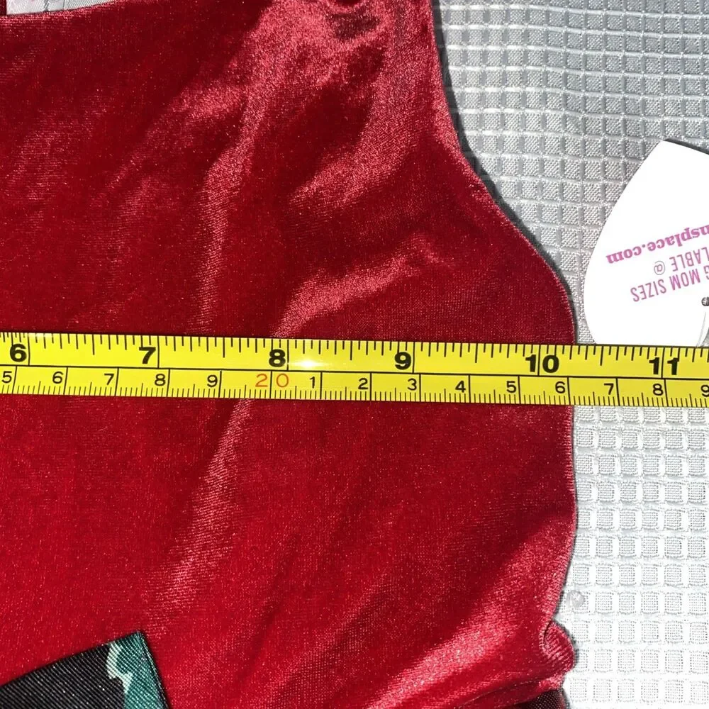NEW NWT Girls Sz 5 Red Velour and Black Floral Sleeveless Dress CHILDRENS PLACE - Picture 9 of 10